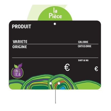 Etiquettes fruits et légumes VOCC «Bon et local»