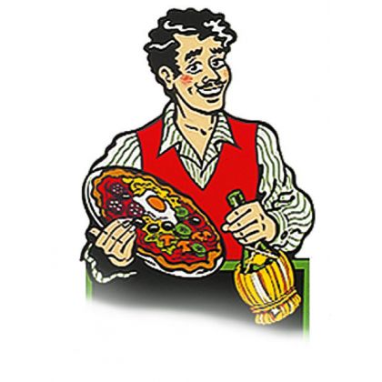 Figurine trottoir Pizzaïolo. matière Forex 10mm