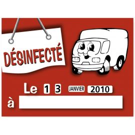 Pancarte 20x15cm Désinfecté. à roulettes