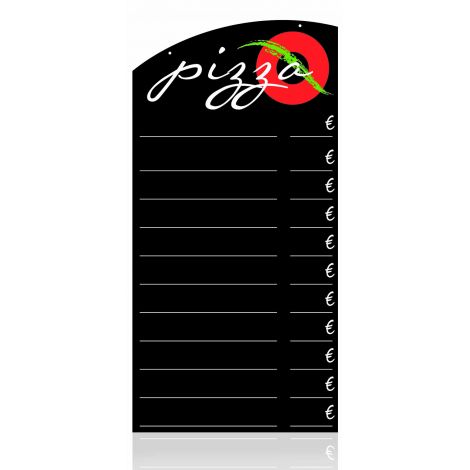 Panneau 60x30cm Pizza PVC noir + fil nylon