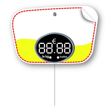 Paquet de 10 Etiquettes 8x12cm Electra jaune neutre.pique inox+ 1 feutre fin