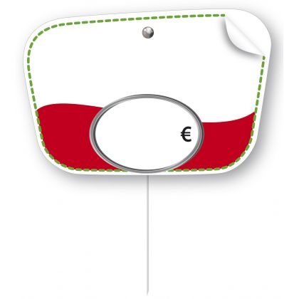 Paquet de 10 12x8cm Vectra rouge neutre. pique inox + feutre 1691