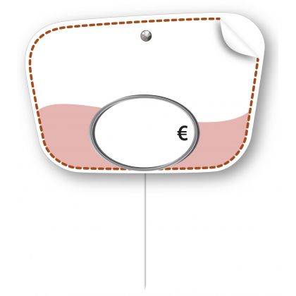 Paquet de 10 12x8cm Vectra rose neutre. pique inox + feutre 1691