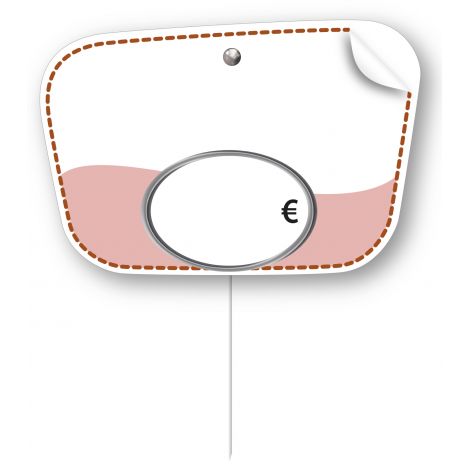 Paquet de 10 12x8cm Vectra rose neutre. pique inox + feutre 1691