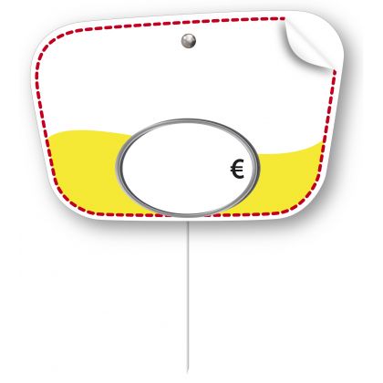 Paquet de 10 12x8cm Vectra jaune neutre. pique inox + feutre 1691