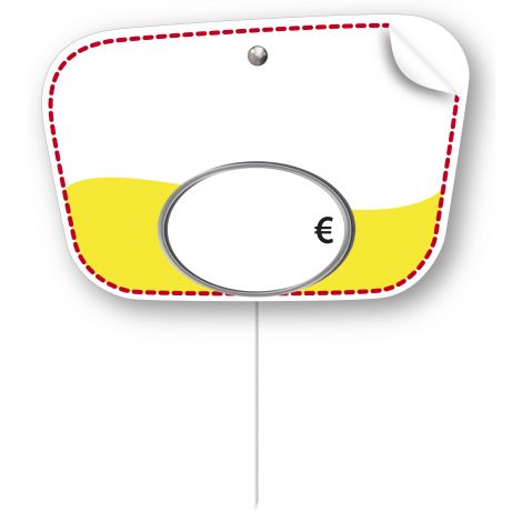 Paquet de 10 12x8cm Vectra jaune neutre. pique inox + feutre 1691