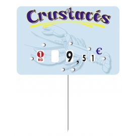 Paquet de 10 Etiquettes  15x10cm Marius Crustacés neutre. à roulettes.pique inox