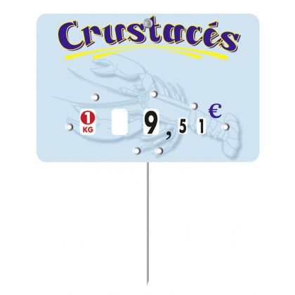 Paquet de 10 Etiquettes  15x10cm Marius Crustacés neutre. à roulettes.pique inox
