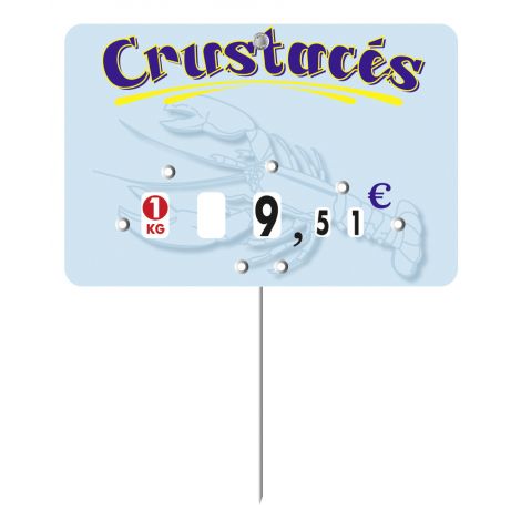 Paquet de 10 Etiquettes  15x10cm Marius Crustacés neutre. à roulettes.pique inox