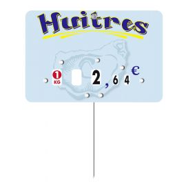 Paquet de 10 Etiquettes  15x10cm Marius Huitres neutre. à roulettes.pique inox
