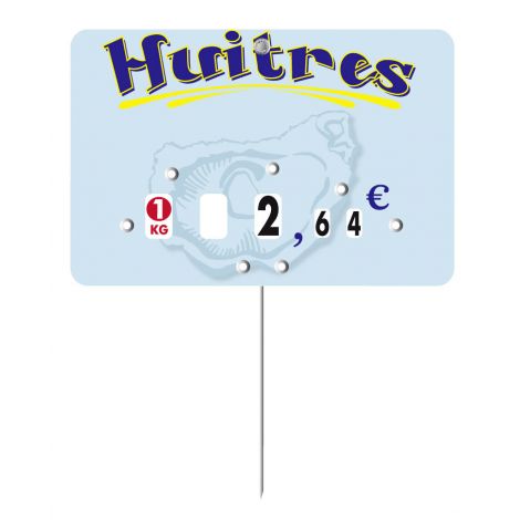 Paquet de 10 Etiquettes  15x10cm Marius Huitres neutre. à roulettes.pique inox