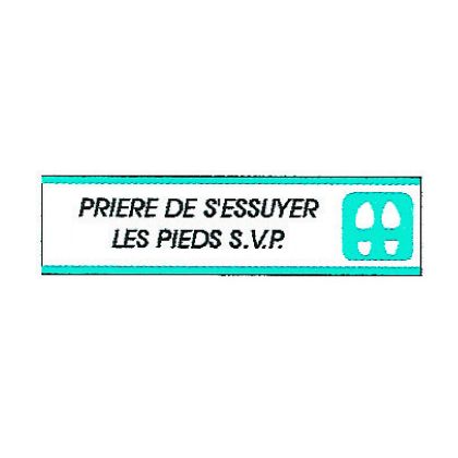 Plaque alu Prière de s'essuyer les pieds