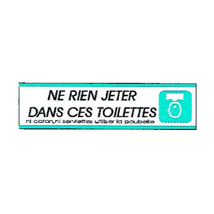 Plaque alu Ne rien jeter dans les toilettes