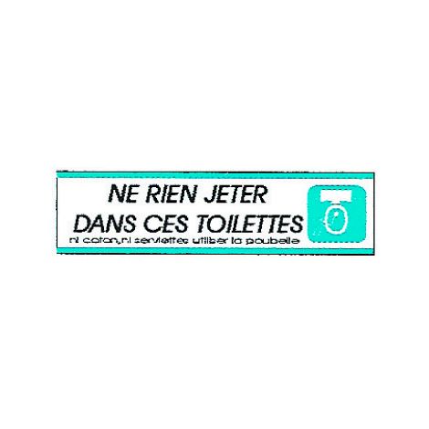 Plaque alu Ne rien jeter dans les toilettes