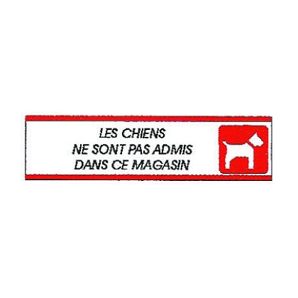 Plaque alu Chien interdit au magasin
