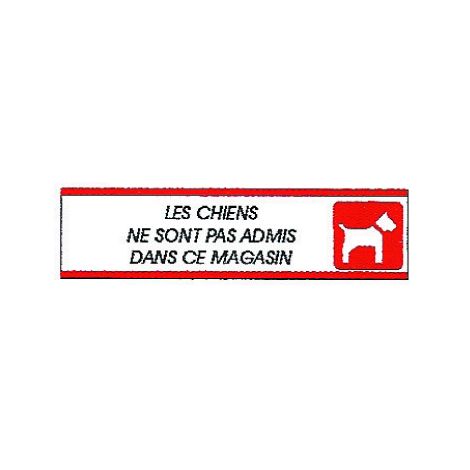 Plaque alu Chien interdit au magasin