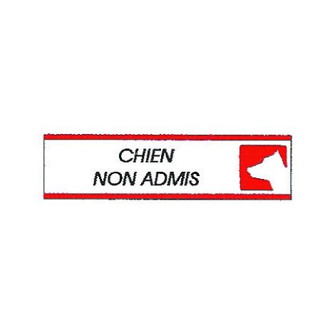 Plaque Alu Chien non admis