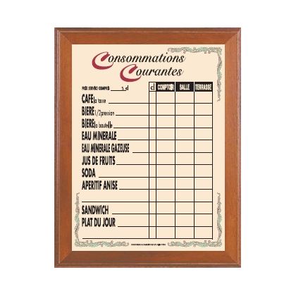 Tarif 45x35cm Venise Conso. courantes+cadre vernis
