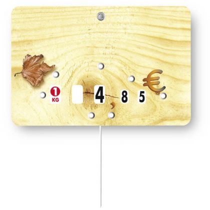 Paquet de 10 Etiquettes 8x12cm Planchette rectangle. à roulettes.pique