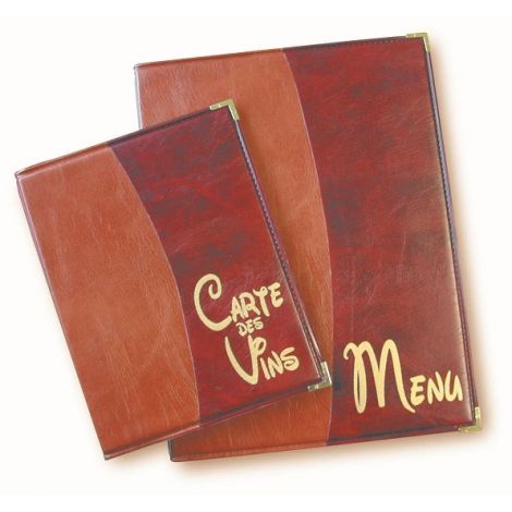 Carte des vins 18.2x23.3 cm Bicolore. système classeur