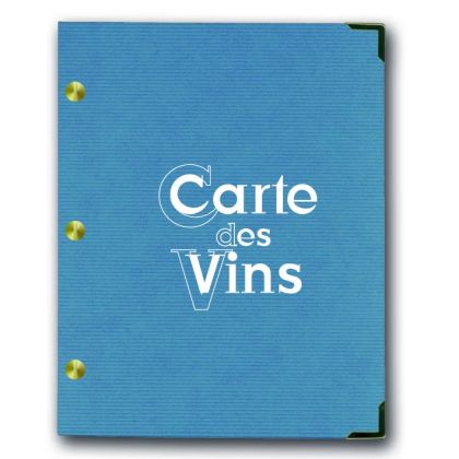 Carte des vins 18.5x23.5cm Ambiance bleu