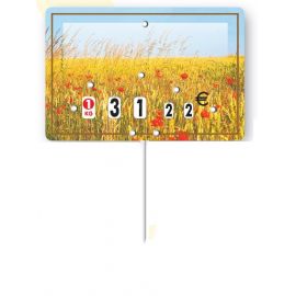 Paquet de 10 Etiquettes  6x8cm Champ de blé neutre. roulettes. pique inox
