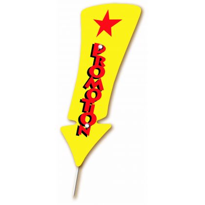 Paquet de 10 Flèches 8x24.5cm Promotion Jaune. pique inox