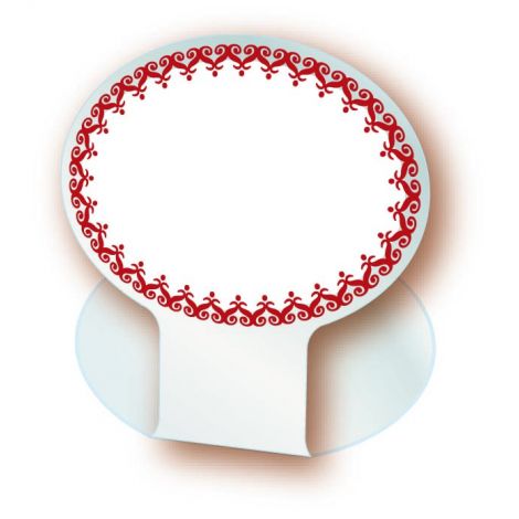 Paquet de 10 Etiquettes 7x5cm Dentelle bordeaux. pied plié à chaud