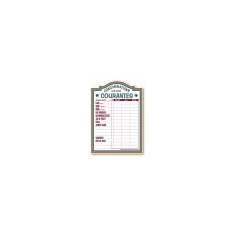 Tarif 50.3x35 cm Majestic Consommations courantes + fil