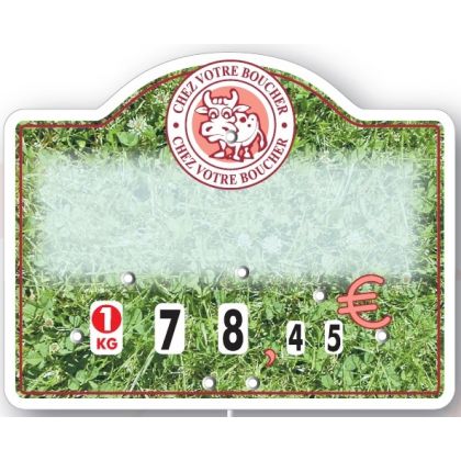 Paquet de 10 Etiquettes 9.5x12cm Tentation Boucher neutre. roulettes et pique inox