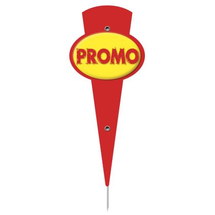 Paquet de 10 Miniflèche 6x14cm Promo rouge et jaune. pique inox