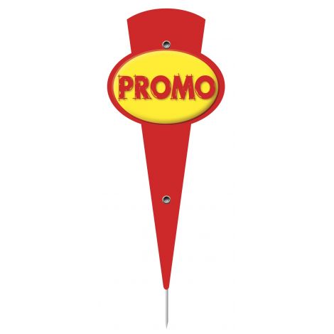 Paquet de 10 Miniflèche 6x14cm Promo rouge et jaune. pique inox