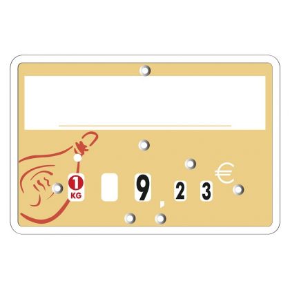 Paquet de 10 Etiquettes  105x70 mm charcuterie. à roulettes. pique inox