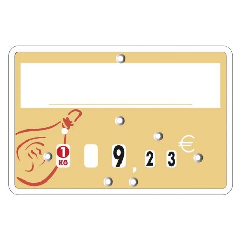 Paquet de 10 Etiquettes  105x70 mm charcuterie. à roulettes. pique inox