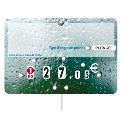 Paquet de 10 Etiquettes 12x8cm Pleine Mer neutre. roulettes. disque poids. pique inox