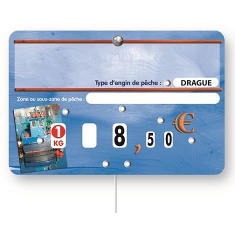 Paquet de 10 Etiquettes 12x8cm Paprika Poisson neutre.roulettes..pique inox