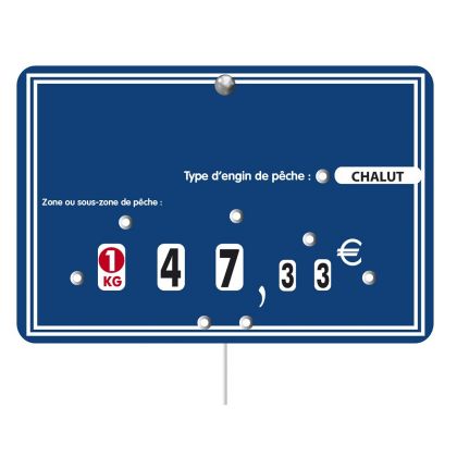 Paquet de 10 Etiquettes 12x8cm Ardoisine bleue neutre.à roulettes. pique inox