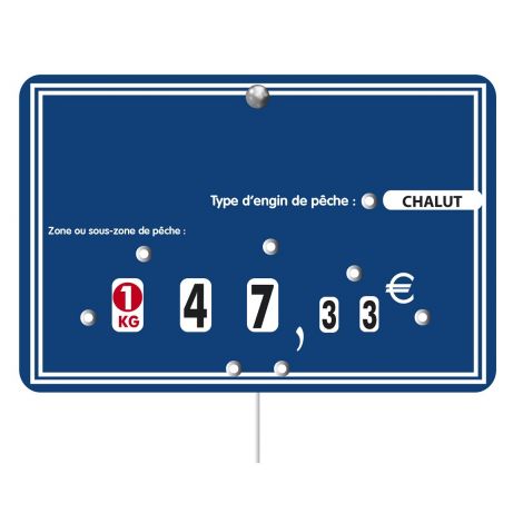 Paquet de 10 Etiquettes 12x8cm Ardoisine bleue neutre.à roulettes. pique inox