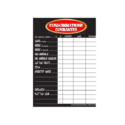 Panneau 30x40cm Blason rouge - Consommations courantes