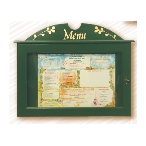 Protège-menu lumineux Oréades 2 pages vert