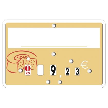 Paquet de 10 Etiquettes  10.5x7cm fromage. neutre.  à roulettes. pique inox