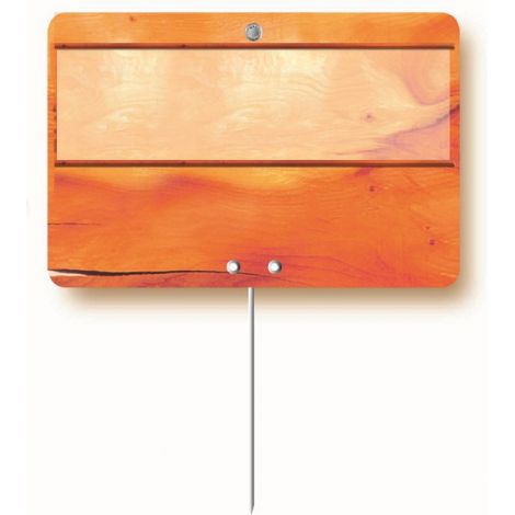 Paquet de 10 Etiquettes 12x8cm Paprika neutre. sans roulettes.pique inox
